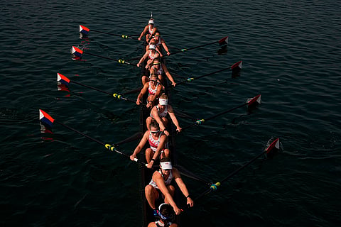 United States Team competes in the women's eight repechages
